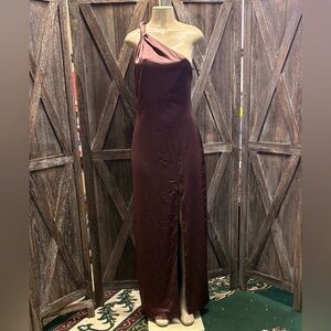 Free People One-Shoulder Dress in Deep Brown